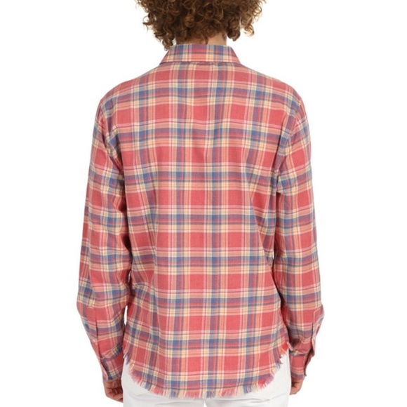 FRAME Denim Fray Hem Flannel Shirt - Picture 2 of 5